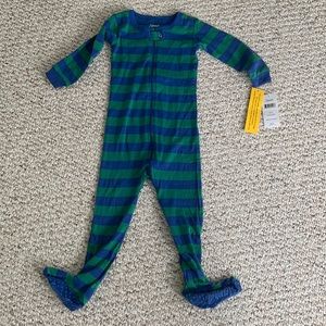 Leveret 2T pajamas blue and green stripes NWT